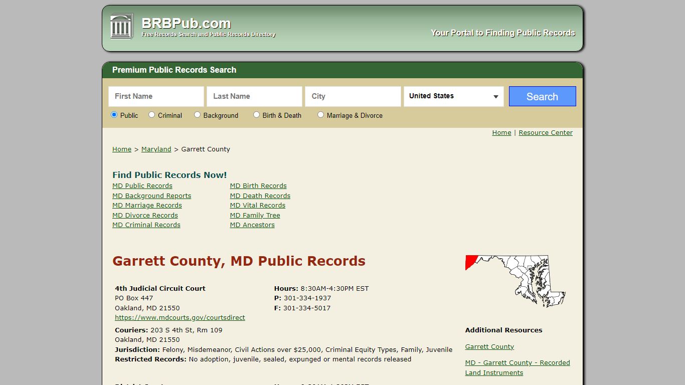 Garrett County Public Records | Search Maryland Government Databases